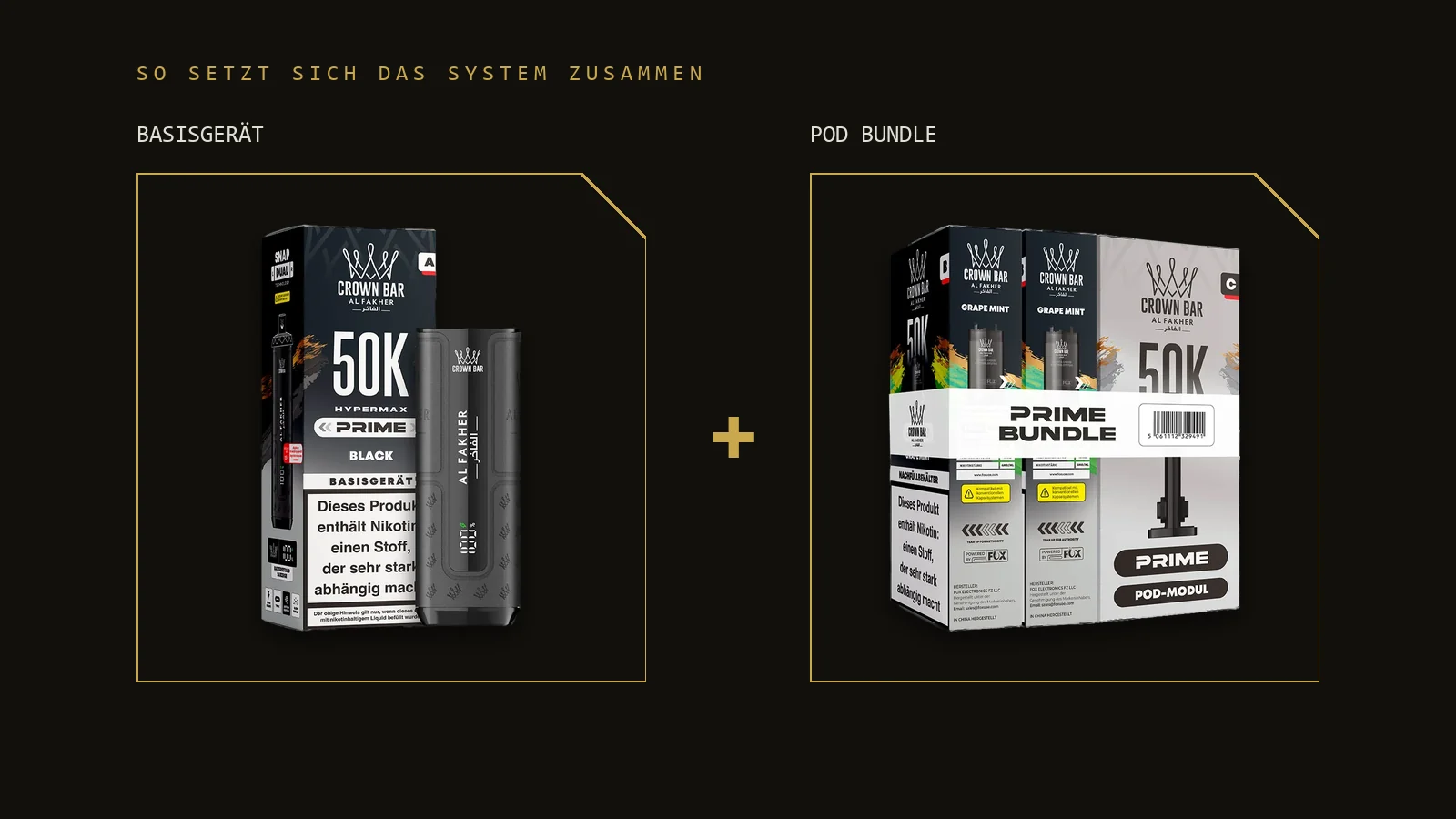 Al Fakher 50K Hypermax Prime: wiederverwendbares Basisgerät plus nachkaufbares Pod Bundle